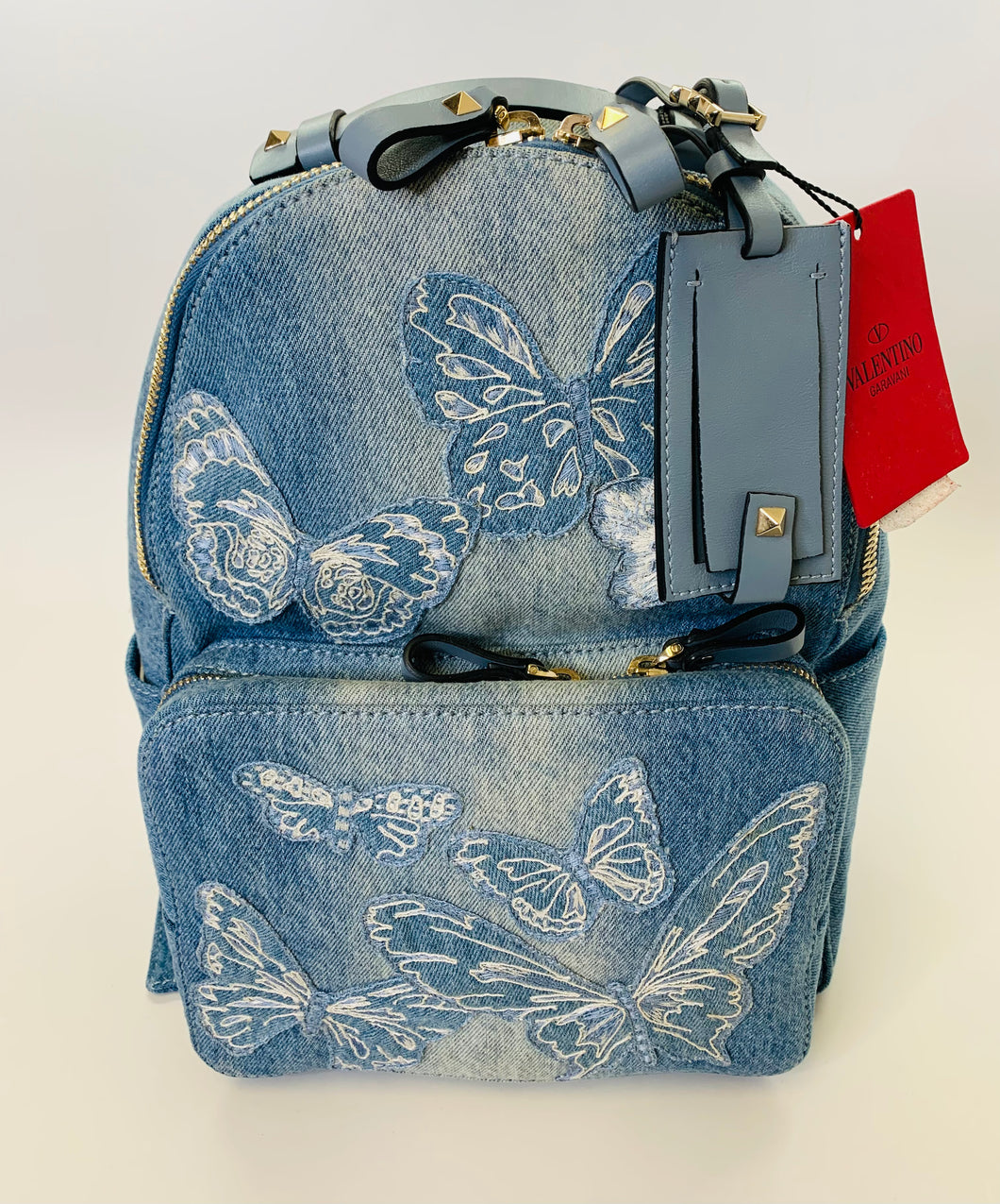 Valentino Garavani Denim Embroidered Butterflies Backpack – JDEX Styles
