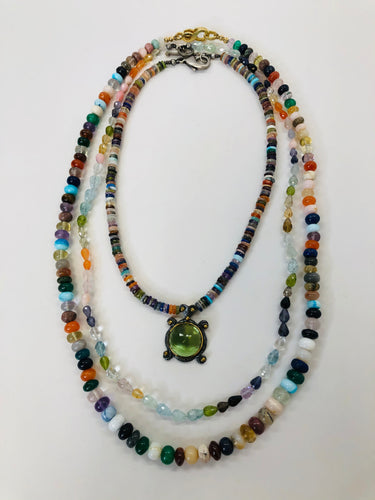 Rainey Elizabeth Three Strand Turtle Necklace