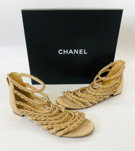 CHANEL Coco Tower Cage Sandals size 38