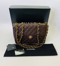 Load image into Gallery viewer, CHANEL Vintage Brown Caviar Leather Large Classic Single Flap Bag