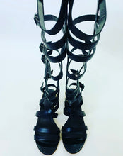 Load image into Gallery viewer, CHANEL Black Gladiator Sandals Size 38
