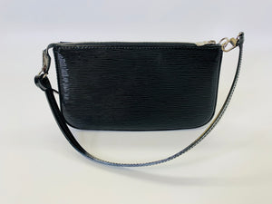 LOUIS VUITTON Pochette Accessoires Epi Leather Pouch Black