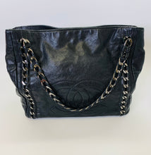 Load image into Gallery viewer, CHANEL Black Caviar Leather Modern Chain Tote Bag