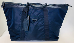 Prada Re-Nylon and Saffiano Blue Duffle Bag