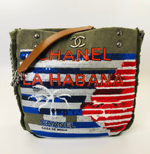 Load image into Gallery viewer, CHANEL Cuba La Habana Sequin, Canvas and Leather Hobo Bag