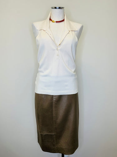 Oscar de la Renta Ivory Halter Neck Sweater Size M