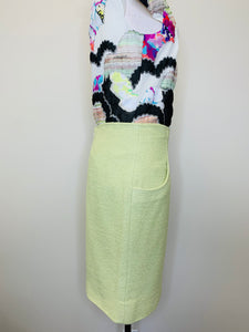 CHANEL Green Tweed Skirt Size 40