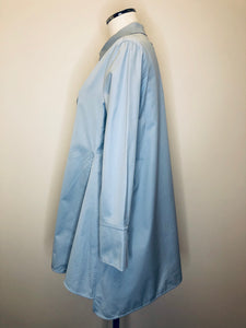 Hermès Bleu Gris Gusset Shirt Size 40