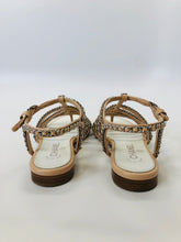 Load image into Gallery viewer, CHANEL Blush Pink and Silver Sandals Size 37 1/2