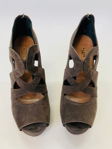Alaia Zip Back Platform Sandals Size 38
