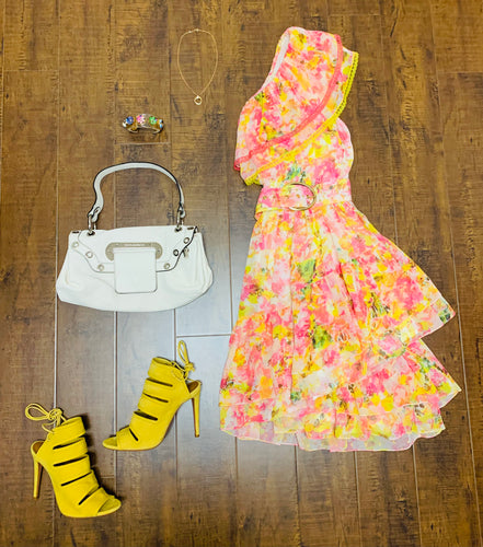 Rococo Sand Nesh One Shoulder Dress Size M