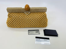 Load image into Gallery viewer, Prada Taupe Suede And Natural Rete Pochette