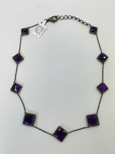 Rainey Elizabeth Amethyst and Diamond Choker Necklace