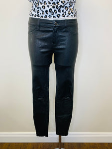 J Brand Black Leather L8001 Skinny Pant Size 28