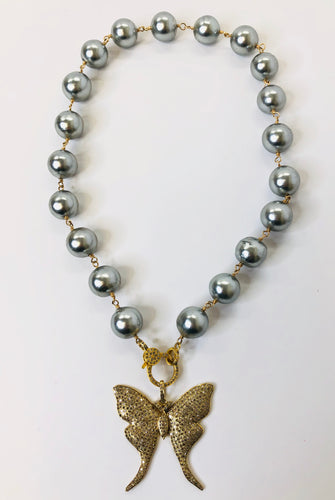 Rainey Elizabeth Silver Pearl Necklace