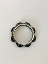 Load image into Gallery viewer, Rainey Elizabeth Wide Pave Diamond and Garnet Bangle Bracelet