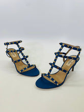 Load image into Gallery viewer, Valentino Garavani Blue Rockstud Sandals Size 38