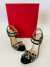 Load image into Gallery viewer, Valentino Garavani Black Rockstud Sandals Size 37