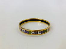 Load image into Gallery viewer, Hermès Small Enamel and Gold Metal Bangle Size 62
