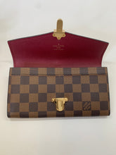 Load image into Gallery viewer, Louis Vuitton Damier Ebene and Raisin Leather Clapton Wallet