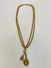 Load image into Gallery viewer, CHANEL Vintage Gold Plated Metal CC Charm Necklace