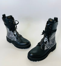 Load image into Gallery viewer, Valentino Garavani Black and White Combat Boots Sizes 37 and 38