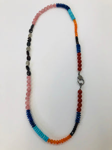 Rainey Elizabeth Long Multicolor Stone Necklace