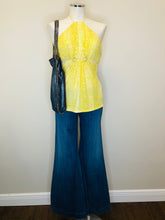 Load image into Gallery viewer, Roberto Cavalli Yellow Snakeskin Print Halter Top Size 48