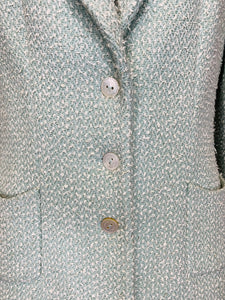 CHANEL Aqua Tweed Jacket Size 42