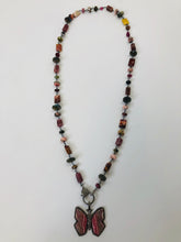 Load image into Gallery viewer, Rainey Elizabeth Rhodocrochite Mix and Pave Diamond Long Necklace