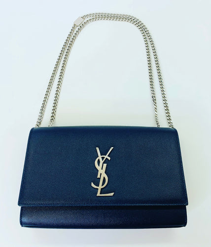 Saint Laurent Navy Blue Classic Medium Kate Chain Cross Body Bag