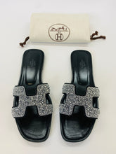 Load image into Gallery viewer, Hermès Black Oran Beaded Sandal Size 40