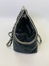 Load image into Gallery viewer, CHANEL Large Black Quilted Leather Clutch With Adjustable Chain Strap