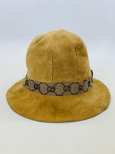 Load image into Gallery viewer, Gucci Camel Suede and GG Canvas Bucket Hat