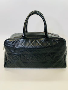 CHANEL Black Caviar Leather Bowler Bag