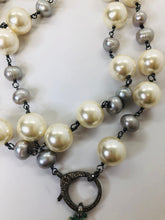 Load image into Gallery viewer, Rainey Elizabeth White and Grey Pearl Long Necklace