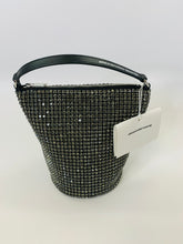 Load image into Gallery viewer, Alexander Wang Black Rhinestone Mesh and Leather Drysack Bag