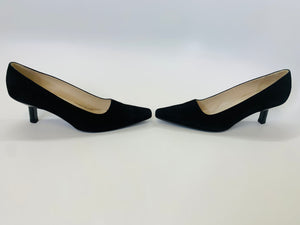 CHANEL Black Suede Pumps Size 39 1/2