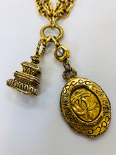 Load image into Gallery viewer, CHANEL Vintage Gold Plated Metal CC Charm Necklace