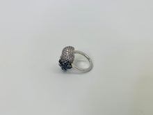 Load image into Gallery viewer, Gucci 18K White Gold, Diamond and Sapphire Skull Ring Size 6