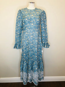 Zimmermann Carnaby Blue Floral Print Maxi Dress Size 3