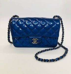 CHANEL Blue Classic Mini Flap Bag