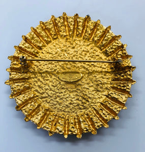 CHANEL Vintage Gold Shield Brooch