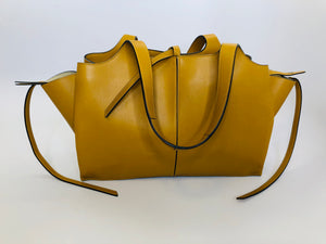 Celine Blonde Calfskin Medium Tri-Fold Bag