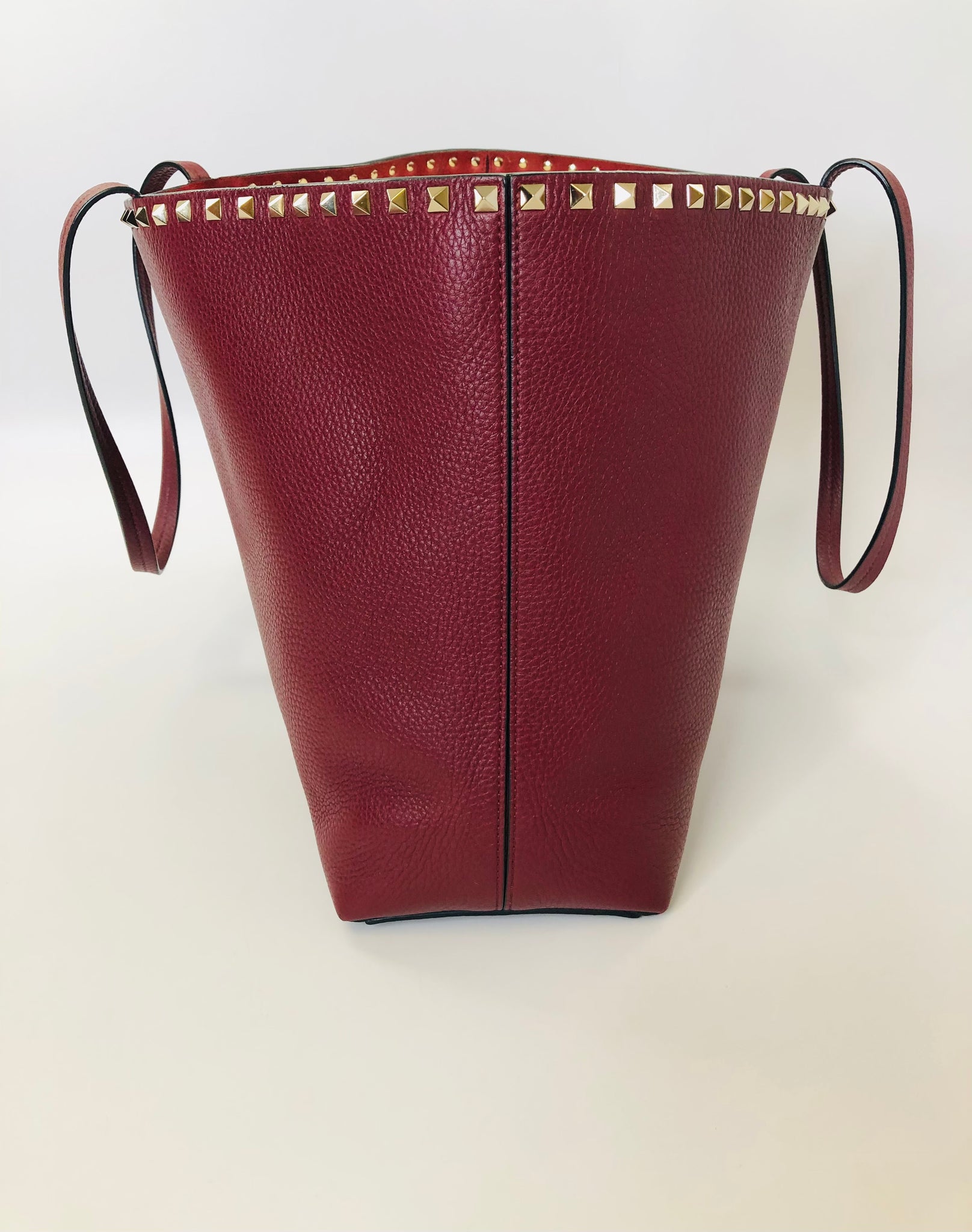 Valentino Garavani Women's 100% Leather Burgundy Rockstud Clutch