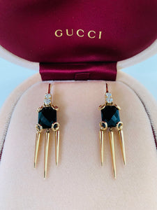 Gucci Black Onyx, Rose Gold and Diamond Spike Earrings