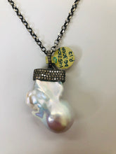 Load image into Gallery viewer, Rainey Elizabeth Pearl and Diamond Pendant Necklace