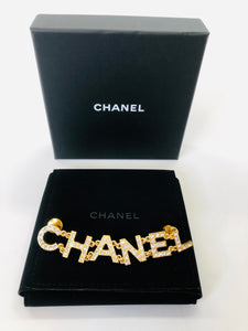 CHANEL Gold and Crystal Brooch