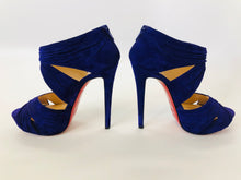 Load image into Gallery viewer, Christian Louboutin Peep Toe Back Zip Sandals Size 37 1/2