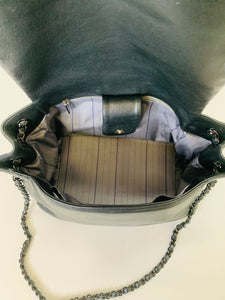 CHANEL Black Studded Accordion Flap Bag